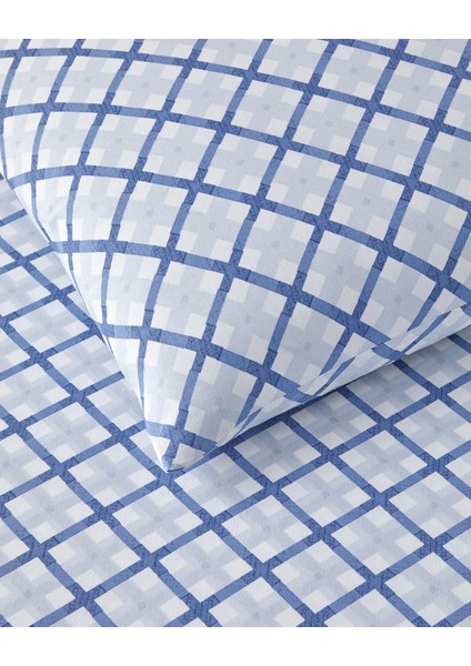 Natural Whirl Kolay Ütülenir Tek Kişilik Nevresim Takımı 160x220 cm Mavi - Bej