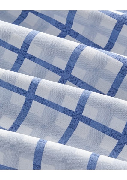 Natural Whirl Kolay Ütülenir Tek Kişilik Nevresim Takımı 160x220 cm Mavi - Bej
