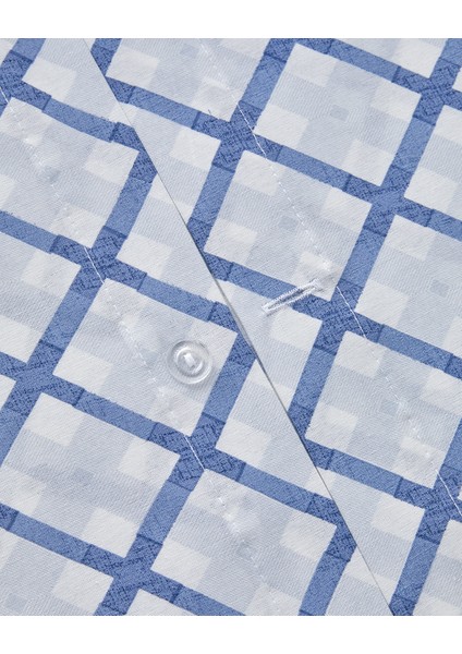 Natural Whirl Kolay Ütülenir Tek Kişilik Nevresim Takımı 160x220 cm Mavi - Bej