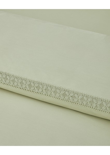 Lace Elegance Kopanakili Perkal Tek Kişilik Nevresim Takımı 160x220 cm Yeşil