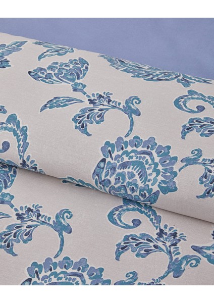 Curioleaf Pamuk Tek Kişilik Nevresim Takımı 160X220 cm Mavi - Bej