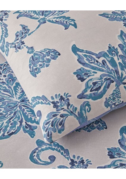 Curioleaf Pamuk Tek Kişilik Nevresim Takımı 160X220 cm Mavi - Bej