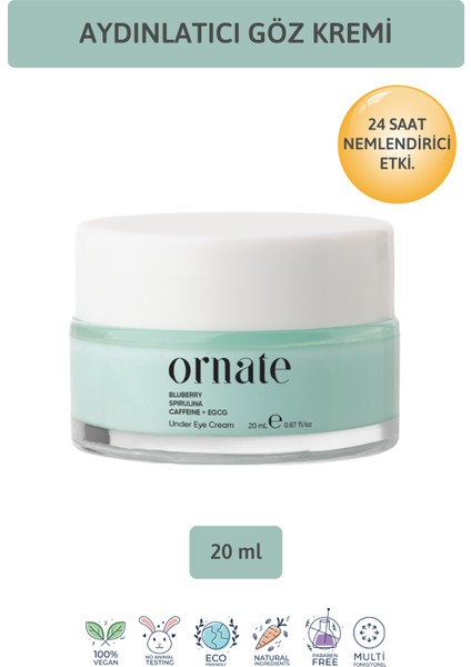 Under Eye Cream | Göz Altı Koyu Görünümü ve Yaşlanma Belirtileriyle Savaşan Nemlendirici Göz Kremi Caffeine %5