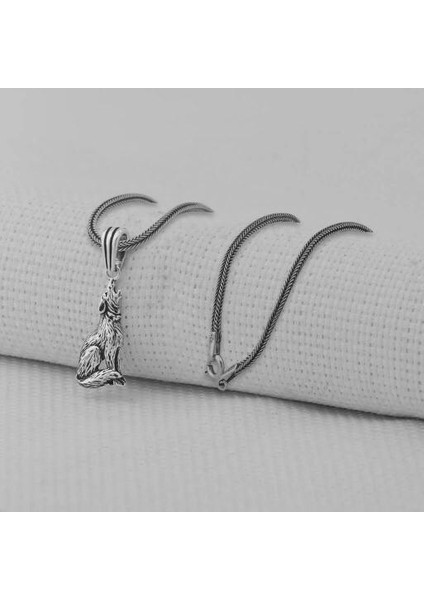 Kurt Tasarımlı 925 Ayar Gümüş Erkek Kolye