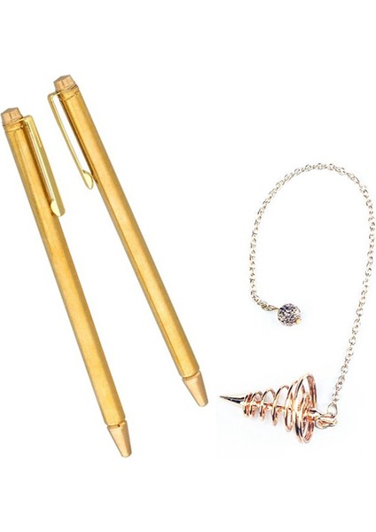 3 Adet Bölme Çubukları Bakır ve Dowsing Sarkaç, Bakır Saplı Geri Çekilebilir Paranormal Bölme Çubukları (Yurt Dışından)