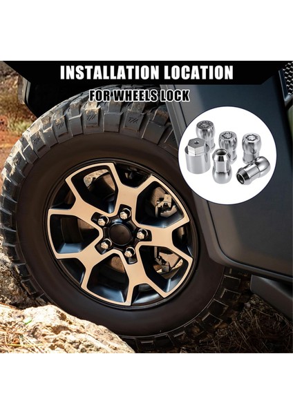 82215711 Tekerlek Kilidi Kilit Kilitli Kabuk Somun Kiti Jeep Wrangler Için Anahtarlı Jl 2018-2024 Jeep Gladiator 2020-2024 (Yurt Dışından) indirimleri