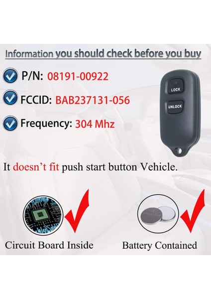 Toyota Tacoma Tunra Celıca Corolla Rav4 Sıenna Scıa Xa Xb BAB237131-056 RS3200 (Yurt Dışından) fiyatları