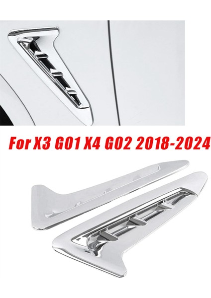 1paır Ön Taraftaki Çamurluk Hava Çıkış Kapağı Bmw Için X3 G01 X4 G02 2018-2024 Araba Stil Havalandırma Fender Chrome Gümüş (Yurt Dışından) indirimleri