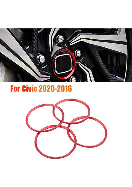 4pcs Hubs Hubs Yüzük Tekerlek Merkezi Kapaklar Honda Civic Için Trim 2020-2016 Jant Merkezi Kapak Dekorasyon Alüminyum Alaşım (Yurt Dışından) fiyatları