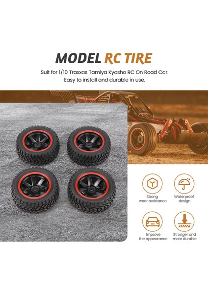 1:10 Ralli Aracı 75MM Lastik Lastik ve Tekerlek Jantları 1/10 Ölçekli Hsp 94123 Hpı Kyosho Tamiya Rc Yol Arabası (Yurt Dışından) fırsatları