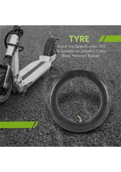 Kaliteli 8 Inç Lastik 8x1 1/4 Scooter Lastik ve Iç Tüp Seti Bent Valf Takım Elbise Bisiklet Elektrik / Gaz Scooter Lastik (Yurt Dışından) indirimleri