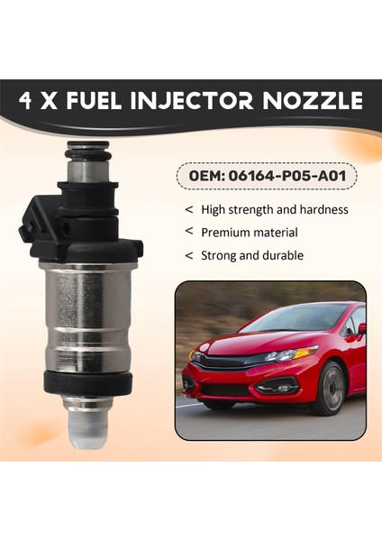 4pcs 06164-P05-A01 Honda Civic 1.5l (1992-1995) Için Yeni Yakıt Enjektörü Nozul (Yurt Dışından) fırsatları