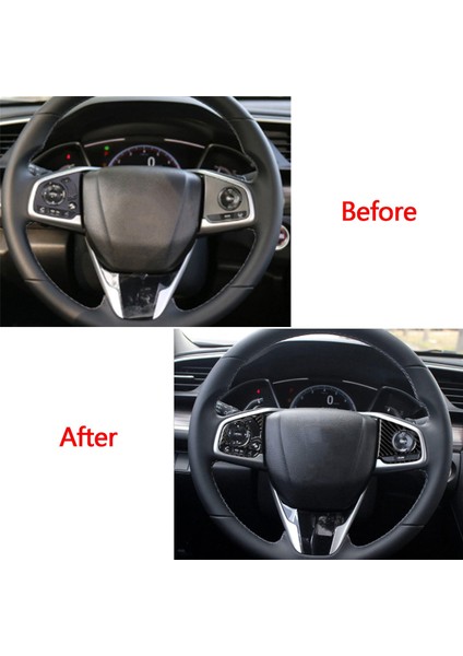 2pcs Karbon Fiber Iç Direksiyon Simidi Anahtarı Kapak Kapağı Honda Civic 2016-21 Için (Yurt Dışından) modelleri