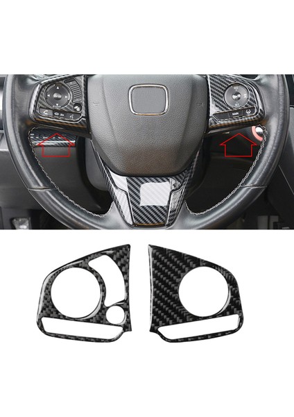 2pcs Karbon Fiber Iç Direksiyon Simidi Anahtarı Kapak Kapağı Honda Civic 2016-21 Için (Yurt Dışından) fırsatları