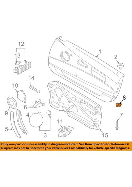 Bmw Z4 E85 E86 03-08 Kapı Kilit Pını Post Grommet Kılavuzu Trım Çok 51417042868 (Yurt Dışından) fiyatları