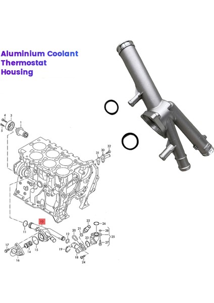 03H121117A Audi Q7 Vw cc Passat Için Termostat Muhafazası Touareg 2007-2011 03H-121-117 Motor Soğutucu Termostat (Yurt Dışından) fiyatları