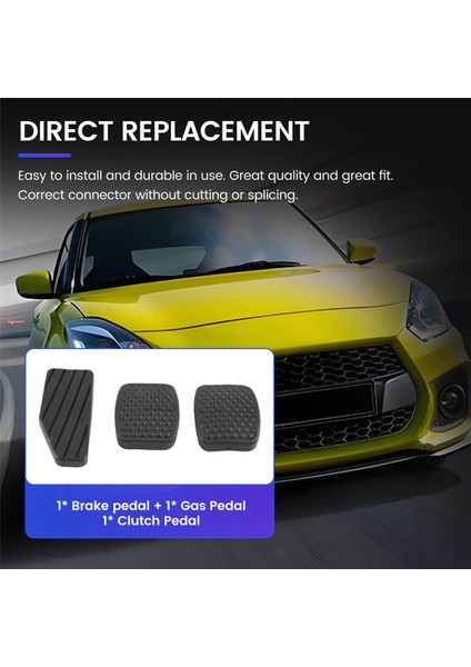 3pcs Araba Hızlandırıcı Debriyaj Fren Pedalı Kauçuk Pad Pedalı Kapak Kiti Suzukı Swıft 49451-60B00 (Yurt Dışından) fırsatları