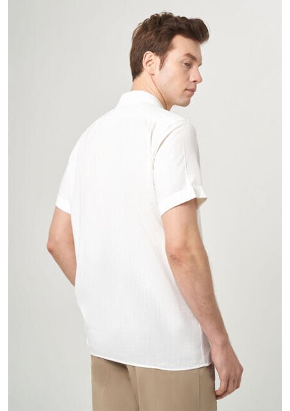 Regular Fit Ekru Renk Kısa Kollu Erkek Gömlek GM22Y221158_D03 fiyatları