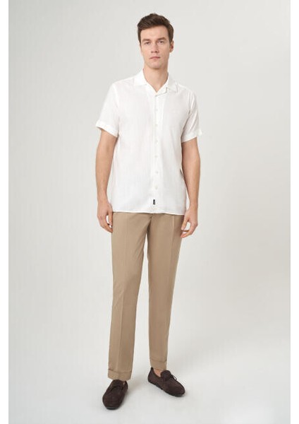 Regular Fit Ekru Renk Kısa Kollu Erkek Gömlek GM22Y221158_D03 fırsatları