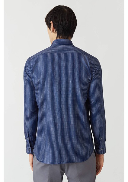 Regular Fit Lacivert Düğmeli Yaka Spor Erkek Gömlek GM22Y221130_K39 fiyatları