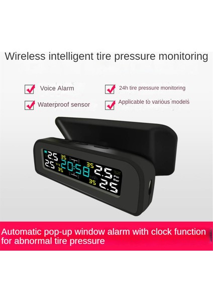Lastik Sıcaklık Lastik Basınç Monitörü Araba Evrensel Lastik Denetim Monitörü Kablosuz Güneş Enerjisi Harici Zaman (Yurt Dışından) modelleri