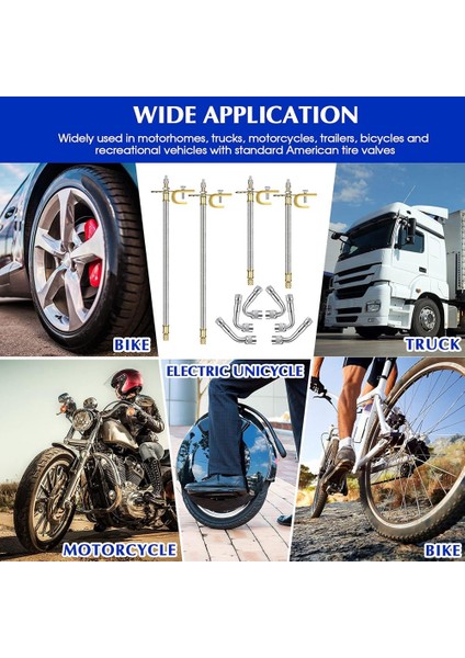 10 Adet Paslanmaz Çelik Valf Gövdesi Uzatma, 4 Adet Çift Lastik Valf Uzantısı 6 Adet Valf Genişletici Adaptörü (Yurt Dışından) fırsatları