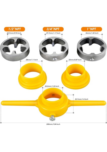 6pcs Pvc Iplik Maker Aracı, 1/2 Inç 3/4 Inç 1 Inç Kalıpları Yeniden Kullanılabilir Pvc Boru Iş Parçacığı Sıhhi Tesisat, Pvc Için Yuvarlak Kalıp (Yurt Dışından) fırsatları