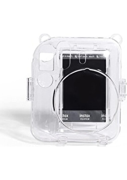 Instax Mini 12 Şeffaf Koruyucu Kılıf + 1 Adet Ayarlanabilir Omuz Askısı