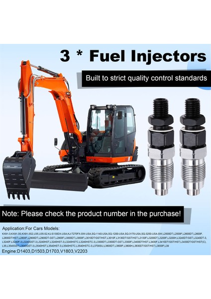3pcs Yakıt Enjektörleri 16082-53001 16082-53900 Kubota Için 16082-53903 D1403 D1503 D1703 V1803 V2203 16082-53000 19077-53000 (Yurt Dışından) indirimleri