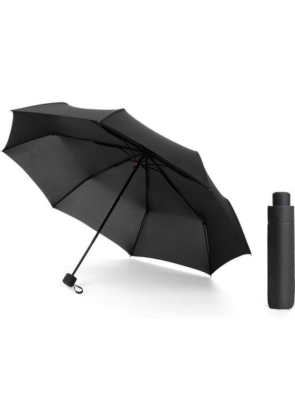 Mini Çanta Boy Bayan Şemsiyesi Siyah Şemsiye