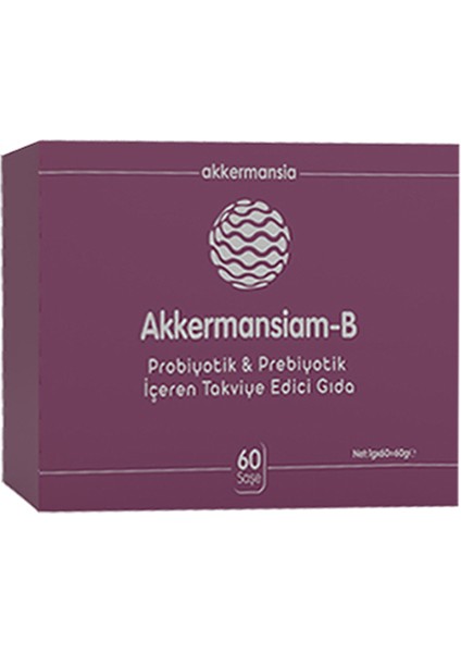 Akkermansiam-B Probiyotik - Prebiyotik Içeren Takviye Edici Gıda 1g X 60 Saşe fırsatları
