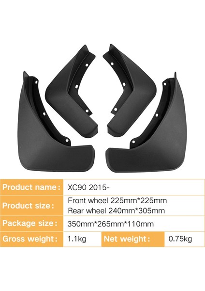4pcs Araba Çamurlu Çamur Flaps Volvo XC90 2015-2023 Araç Aksesuarları Için Sıçrama Çamur Guard Fender (Yurt Dışından) indirimleri