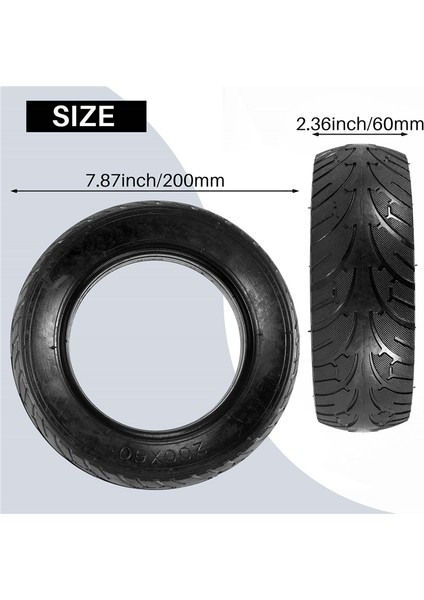 Elektrikli Scooter Katı Lastik Patlama Koşullu Lastik 8 Inç Pnömatik Lastik Içi Boş Bıçaklı Lastik 200X60MM (Yurt Dışından)
