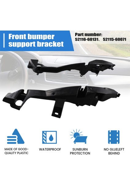 1 Çift Ön Tampon Destek Braketi 52116-60131 52115-60071 Toyota Land Cruiser Prado 120 2002-2009 (Yurt Dışından) indirimleri
