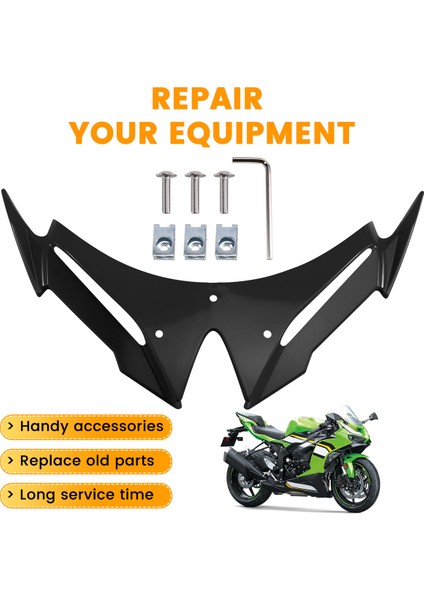 Motosiklet Ön Çamurluk Dekorasyon Burun Gagası Kawasaki NINJA500 Ninja 500 2024-2025 Tutulf Hava Deflektörü, B (Yurt Dışından) indirimleri