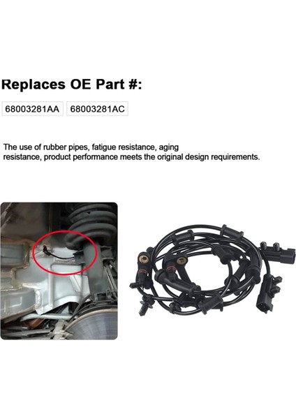 Jeep Wrangler Için 1set Abs Tekerlek Hız Sensörü 3.6l 2012-2017 3.8l 2007-2011 68003281AA 52125003AB (Yurt Dışından) fırsatları