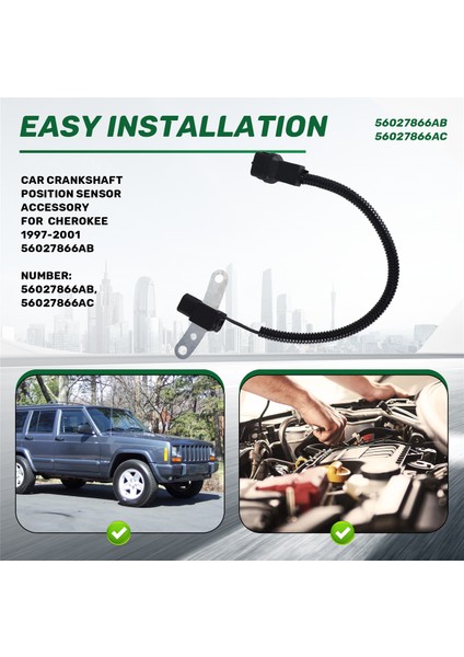 Jeep Cherokee Için Araba Krank Mili Konum Sensörü Aksesuar 1997-2001 56027866AB (Yurt Dışından) indirimleri