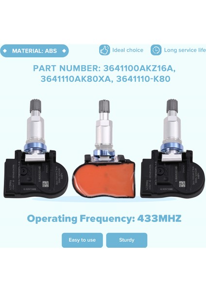 4pcs Tpms Lastik Basınç Monitör Sensörü 3641100AKZ16A 433MHZ Büyük Duvar Kanadı Için C50 Haval H6 M6 (Yurt Dışından) indirimleri