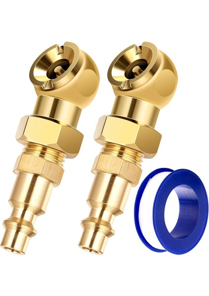 2 Pack Taşınabilir Hava Aynaları, Katı Metal Kapalı Top Havası Chuck+1/4 Inç Npt Standart Hızlı Fiş, Lastik Şişirme Göstergesi Nozul (Yurt Dışından)