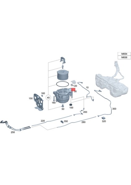 Araç Yakıt Filtresi Dizel Aracı A6540900652 Mercedes-Benz Için W166 W222 W213 W205 W257 M654 2016-2019 A6540900252 (Yurt Dışından)