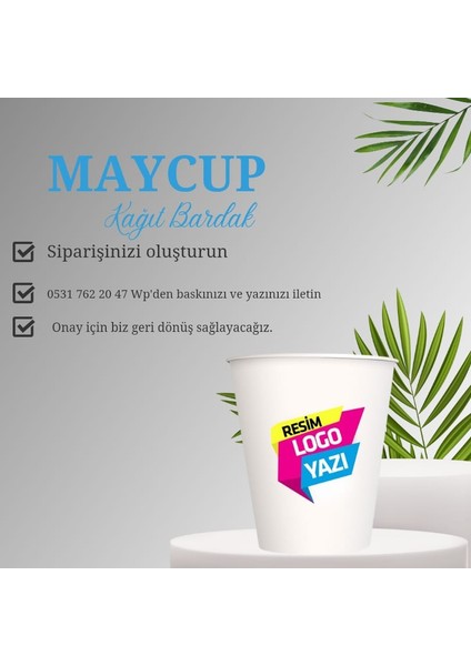 Firmaya Özel Baskılı Karton Bardak 7 Oz1000 'li