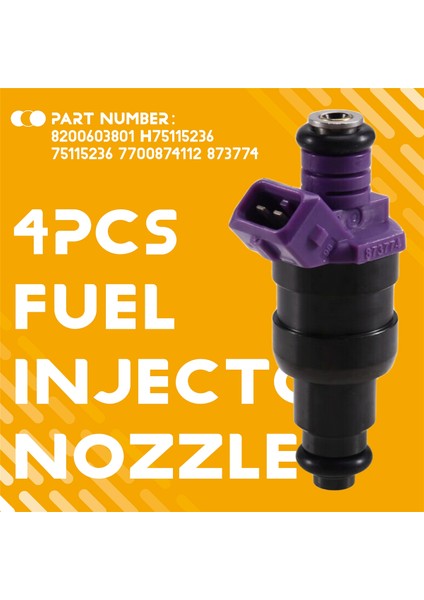 4 Adet Yakıt Enjektörü 7700874112 8200603801 Renault Için Clio Kangoo Twingo 1.2 Otomatik Parçalar 873774 15117801 7700873774 81213 (Yurt Dışından) fırsatları