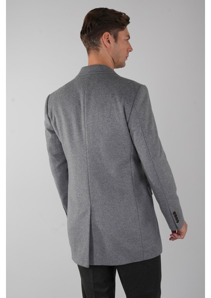 Erkek Gri Yün Kaşmir Palto PPL22K22211_D55 fiyatları