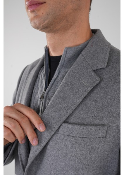 Erkek Gri Yün Kaşmir Palto PPL22K22211_D55 modelleri