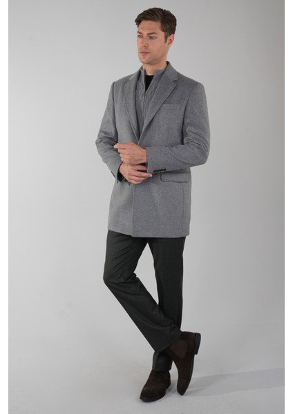 Erkek Gri Yün Kaşmir Palto PPL22K22211_D55 indirimleri