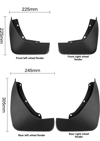 4pcs Araba Ön+Arka Tekerlek Fleps Volvo XC90 2015-2023 Çamurluk Sıçrama Flep Mudguards (Yurt Dışından) fiyatları