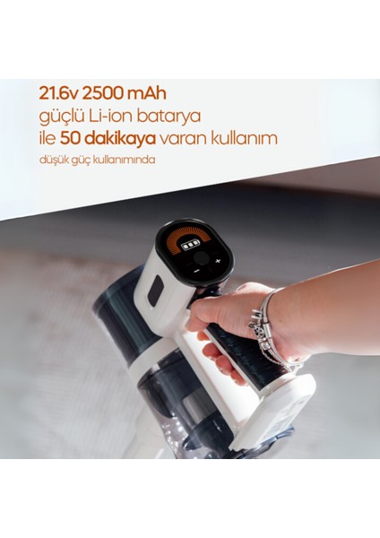 Bldc Motorlu Dikey Kablosuz Şarjlı LED Aydınlatmalı SÜPÜRGE 250 Watt SVC-8620 indirimleri