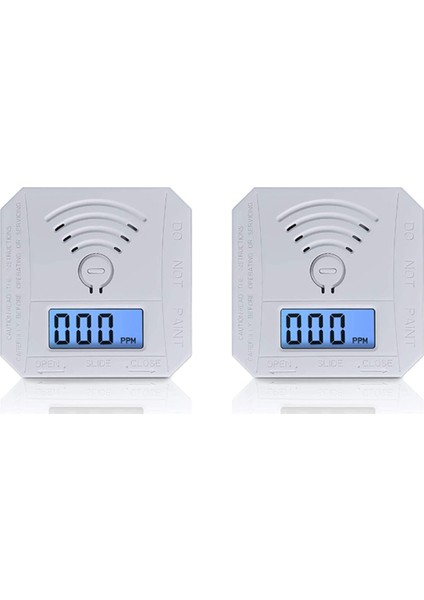 2x Mini Karbon Monoksit Detektörü, Dijital Ekran ve Ev Için Ses Alarmlı Co Monoksit Alarm Detektörü, Ofis (Yurt Dışından)