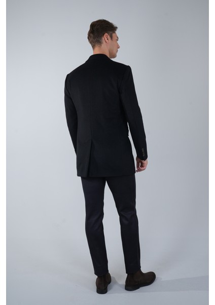 Erkek Siyah Yün Kaşmir Palto PPL22K22211_D99 fiyatları