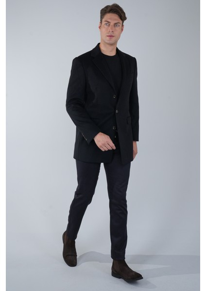 Erkek Siyah Yün Kaşmir Palto PPL22K22211_D99 indirimleri